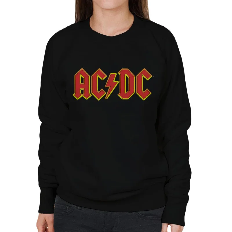AC/DC Yellow Glow Logo Women's Sweatshirt Lightweight Hoodie Sweatshirt