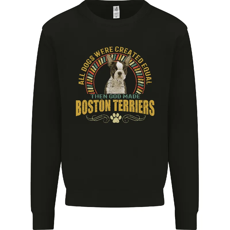 A Boston Terrier Dog Mens Sweatshirt Jumper Casual Sweatshirts for Women