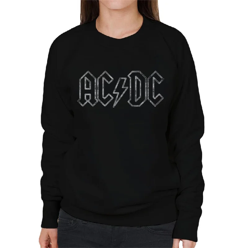 AC/DC Jagged Silver Logo Women's Sweatshirt Hoodie Sweatshirt for Fall