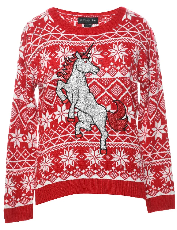 Nordic Unicorn Christmas Jumper - L Elegant Hoodies & Sweatshirts