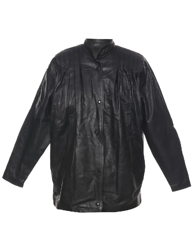 Popper Front Leather Jacket - L Corset unclassified dresses