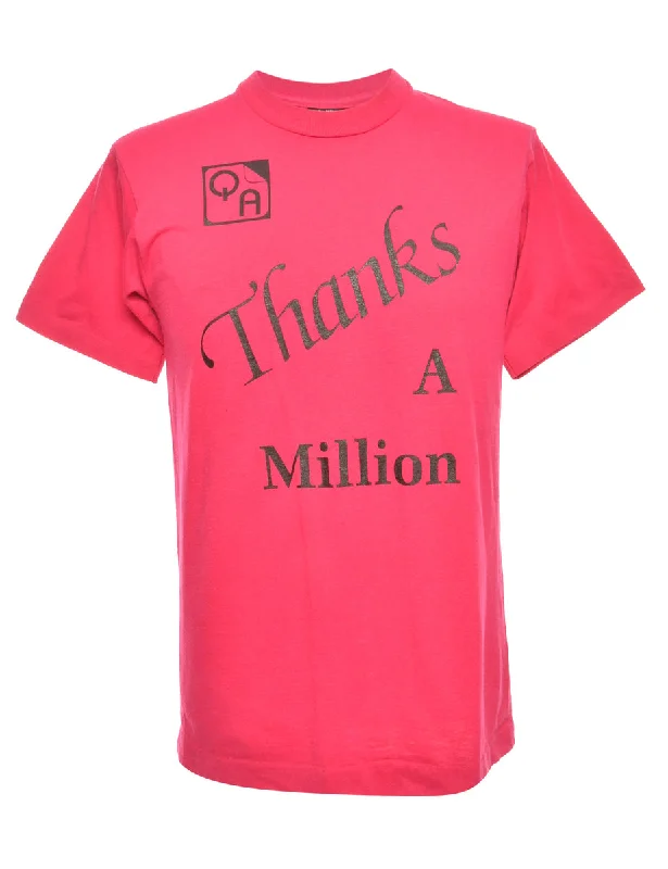 Pink Printed T-shirt - L Long sleeve unclassified dresses