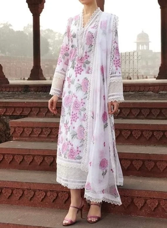 Grace S774-Embroidered 3pc lawn dress with embroidered chiffon dupatta. Spring unclassified dresses