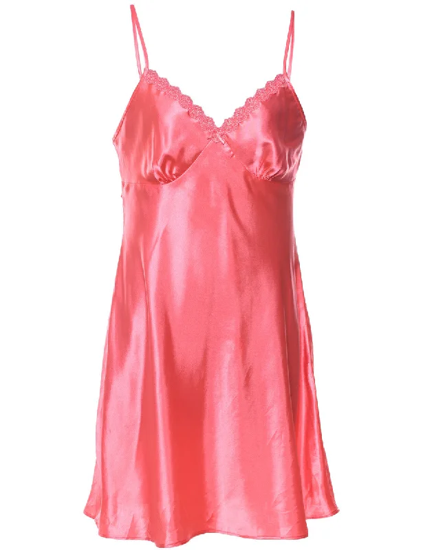 Pink Shiny Slip Dress - M Smocked unclassified dresses