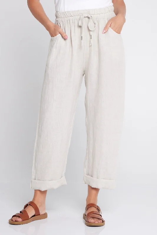 Cathrine Linen Pants - Beige Mesh unclassified dresses
