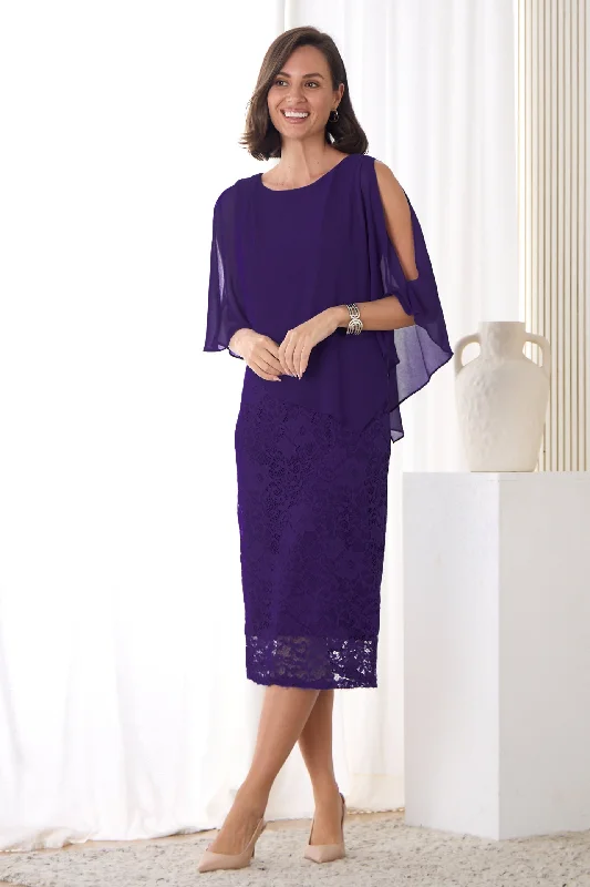 Abigail Dress - Purple Off-shoulder unclassified dresses