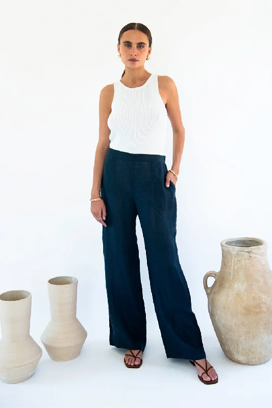 Cara Palazzo Pants - Linen One-shoulder unclassified dresses