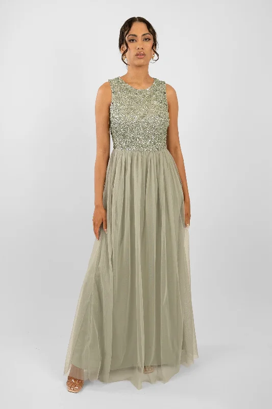 Picasso Sage Green Embellished Bridesmaid Dress Discounted unclassified dresses