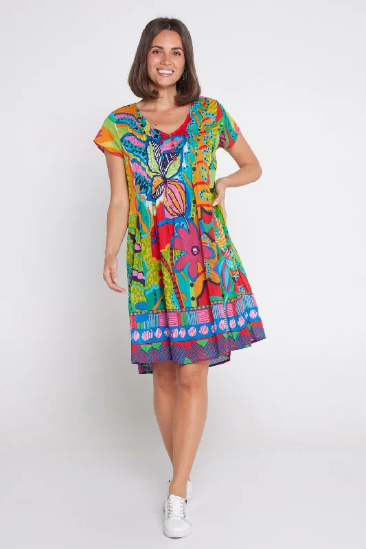 San Miguel Easy Fit Cotton Dress - Geometric Print Affordable unclassified dresses