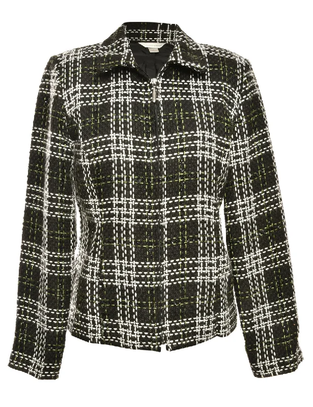 Patterned Black Jacket - M Boho unclassified dresses