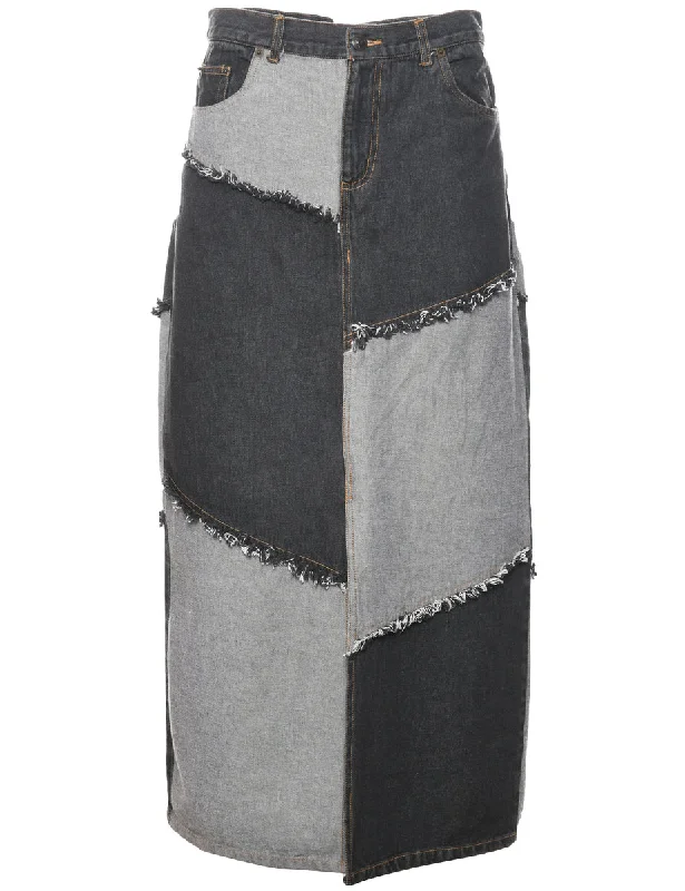 Patchwork Denim Skirt - M Engagement unclassified dresses