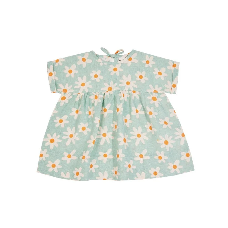 Goldie & Ace Lulu Linen Dress - Ditzy Daisy Ruched unclassified dresses