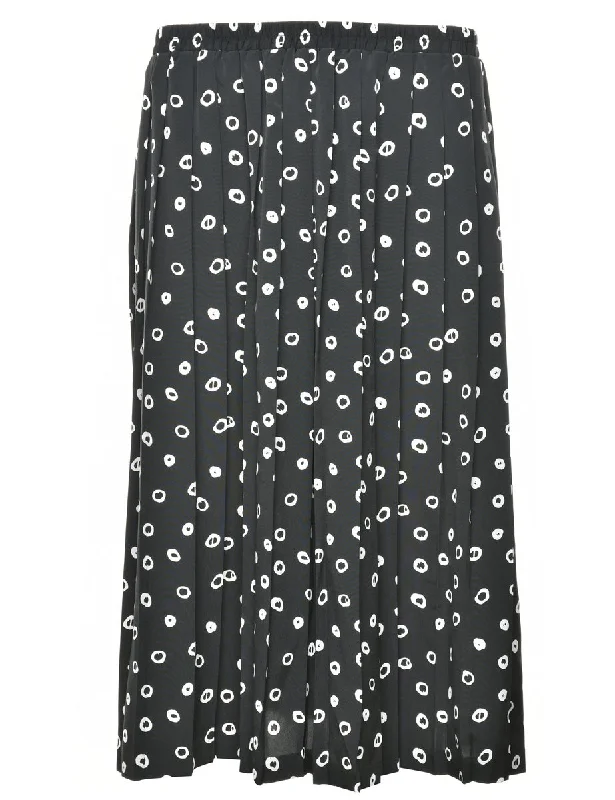 Polka Dots Pleated Skirt - M Embroidered unclassified dresses