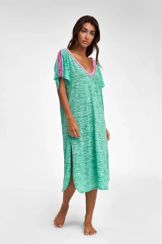 V-Back Dress Mint Pink Ruffled unclassified dresses