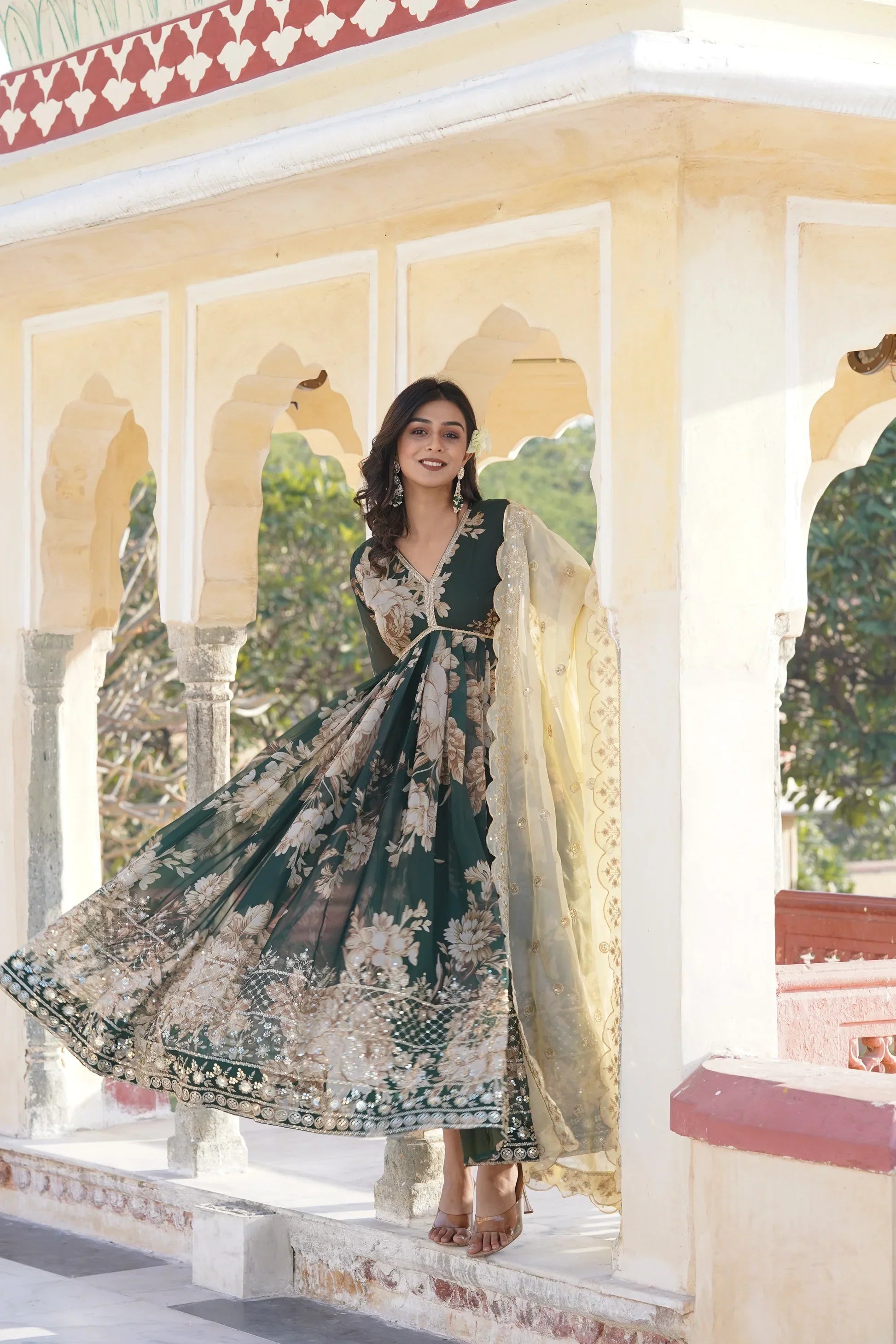PREMIUM READYMADE ALIA CUT GOWN WITH DUPATTA SET Velvet unclassified dresses
