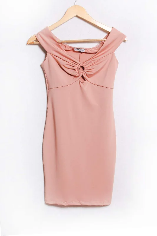 Women's Sleeveless Keyhole Neck Mini Dress Beaded unclassified dresses