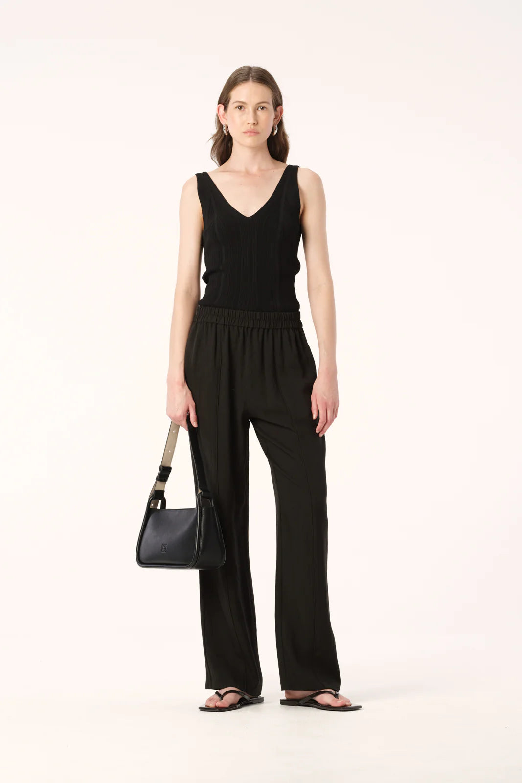 HARUMI PANT | Black Tropical Floral Print Shorts