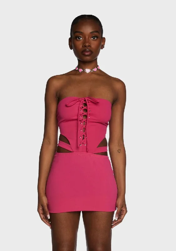Fuschia Slay The Scene Cut-Out Mini Dress Lightweight mini dresses for hot weather